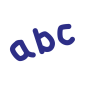 blå ikon av "a b c" 