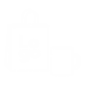 vit ikon av en kaffekopp och påse