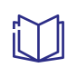 blå ikon av en bok
