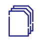 blå ikon av kopieringspapper